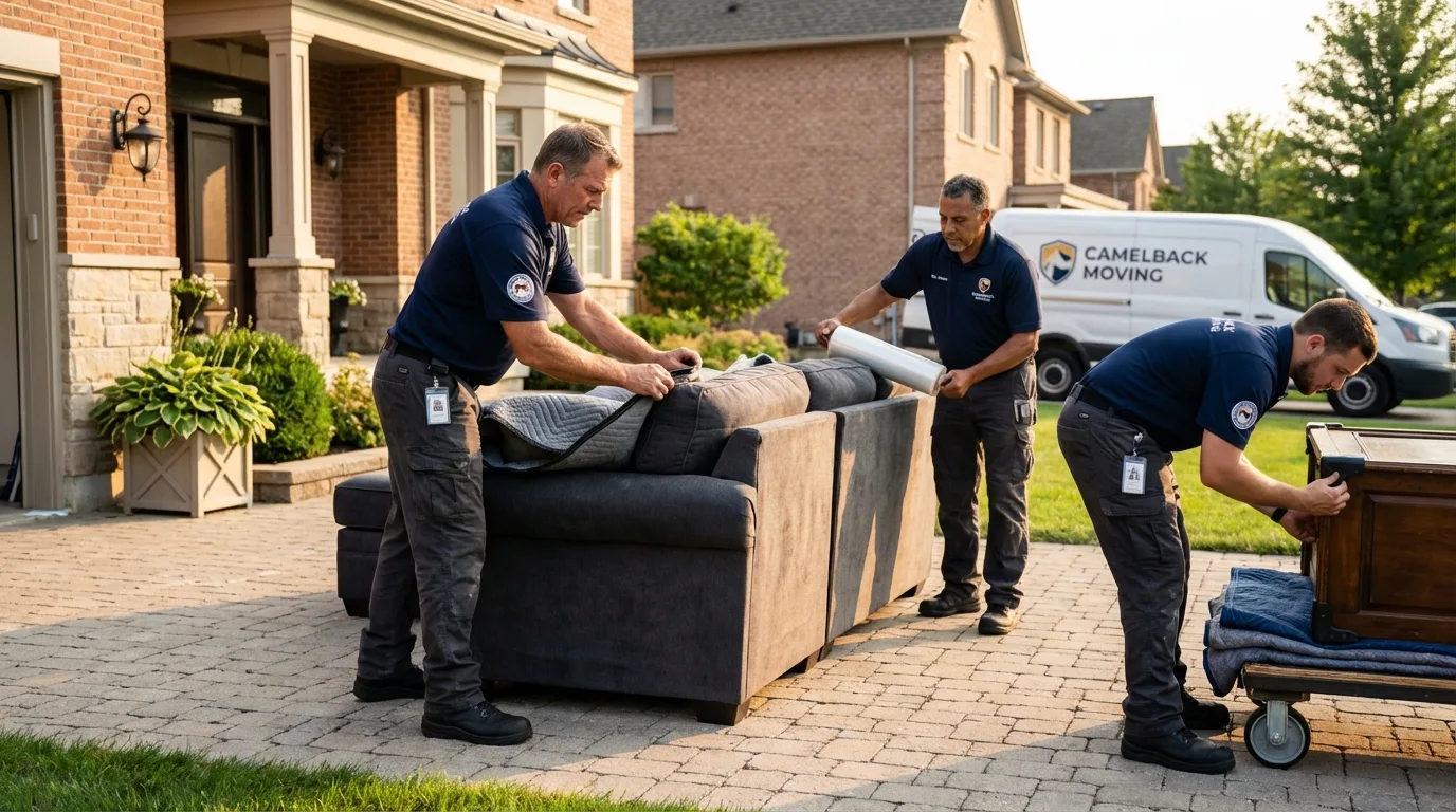 Large estate moving crew wrapping furniture in Mountville, PA