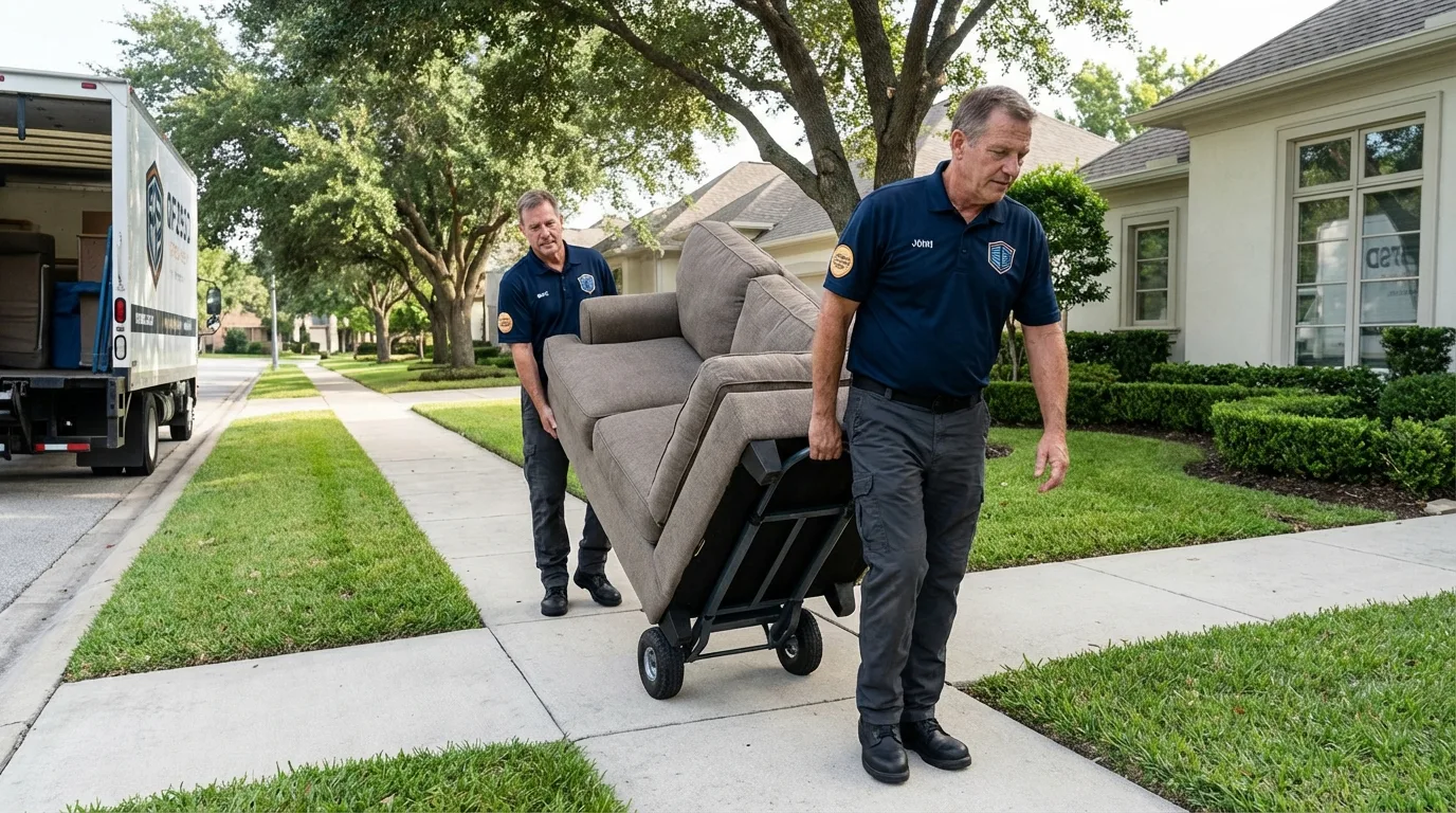 Local residential moving crew loading furniture in Mountville, PA